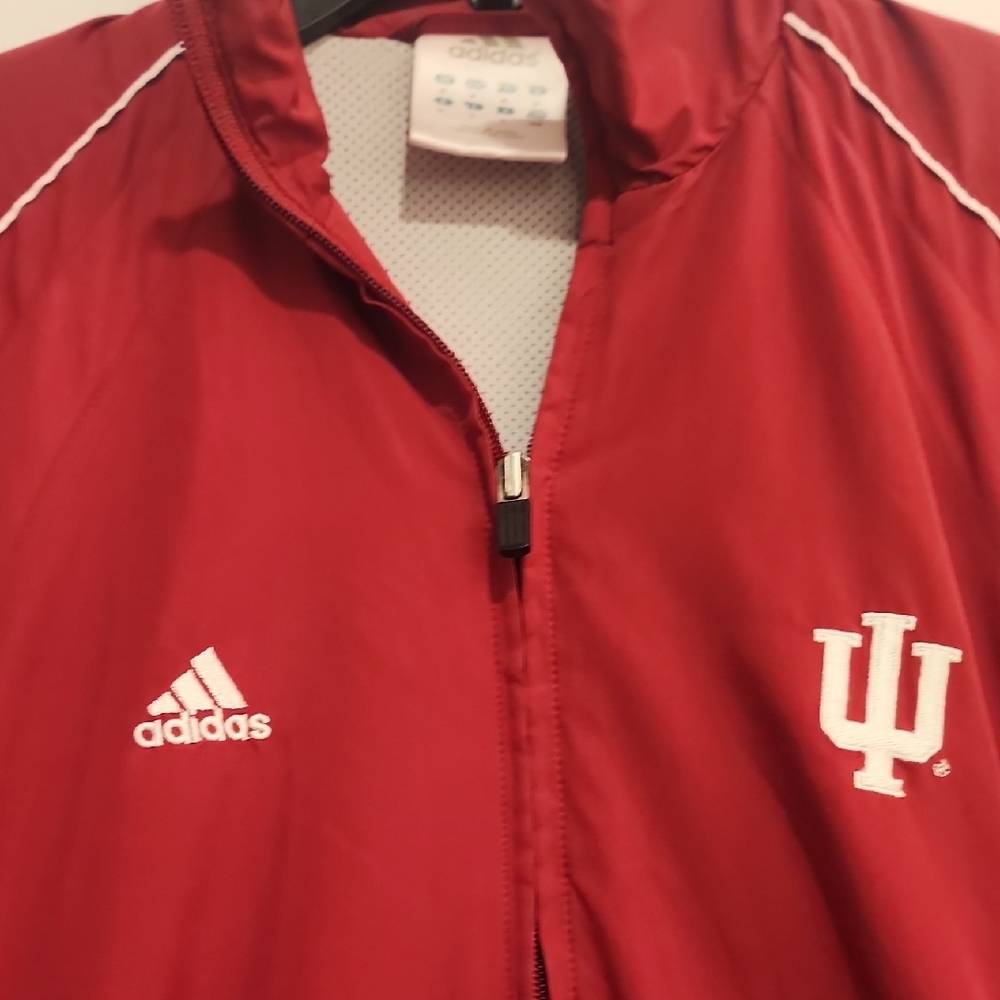 Adidas INDIANA HOOSIERS  Red Varsity Jacket with White Accents - Picture 3 of 8